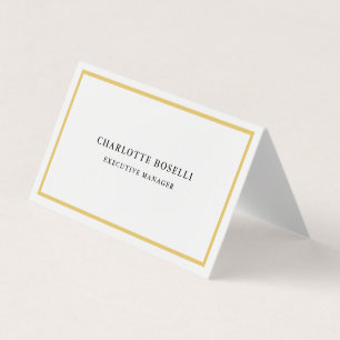 Carte De Visite Bordures de couleur or Minimaliste professionnel b