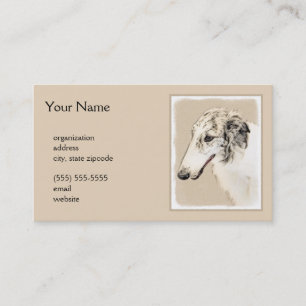 Carte De Visite Borzoi (Argent Brindle) Peinture Chien Art origina