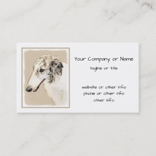 Carte De Visite Borzoi (Argent Brindle) Peinture Chien Art origina