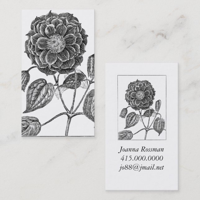 Carte De Visite Botanique de fleurs (Devant / Derrière)