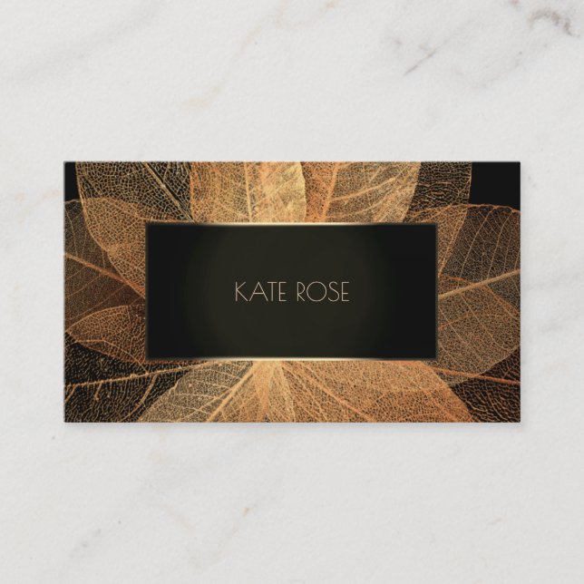 Carte De Visite Botanique Golden Foil Black Champaign Vip (Devant)