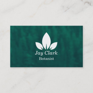 Carte De Visite Botaniste moderne professionnel vert & blanc