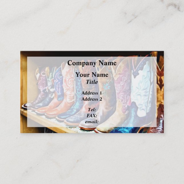 Carte De Visite Bottes de cowboy (Devant)