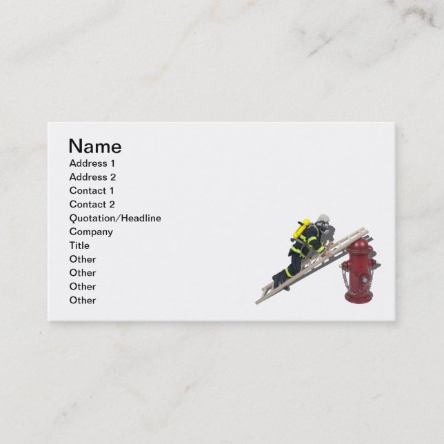 Carte De Visite Bouche d'incendie d'échelle de pompier (Devant)