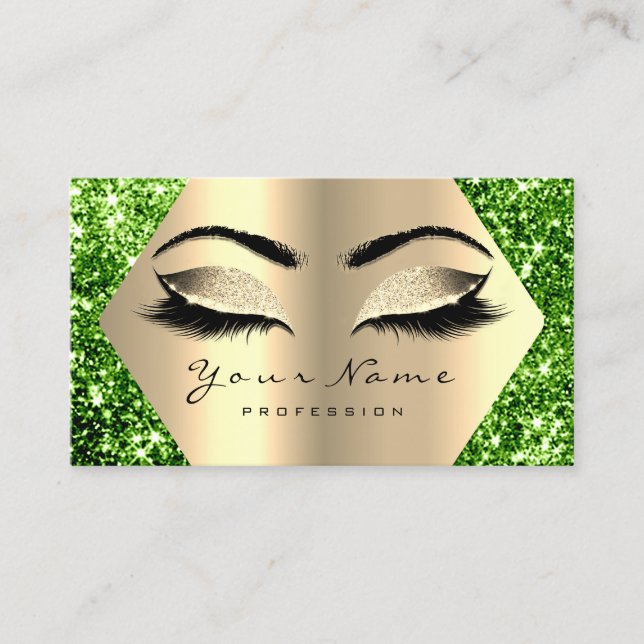 Carte De Visite Boucles de maquillage de Parties scintillant d'or  (Devant)