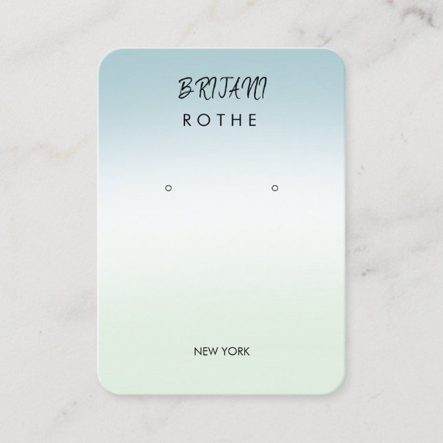 Carte De Visite Boucles d'oreilles de dégradé de script de signatu (Devant)