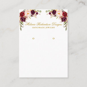 Carte De Visite Boucles d'oreilles florales Bourgogne