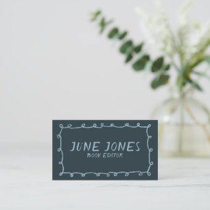 Carte De Visite Boucles faites main Doodle Whimsical Inky Brushstr