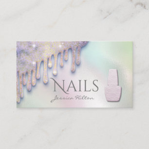 Carte De Visite Boucles holographiques haut de gamme Salon de ongl