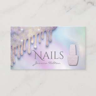 Carte De Visite Boucles holographiques haut de gamme Salon de ongl