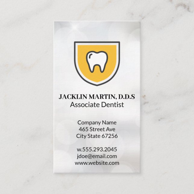 Carte De Visite Bouclier dentaire | Logo des dentistes (Devant)