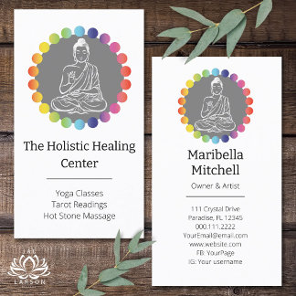 Carte De Visite Bouddha Arc-en-ciel Chakras Yoga métaphysique spir
