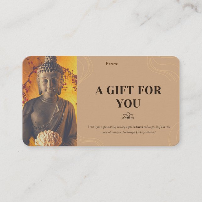 Carte De Visite Bouddha Citations Un cadeau pour vous Cadeau perso (Devant)