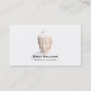 Carte De Visite Bouddha en blanc   Sérénité Méditative Et Calme