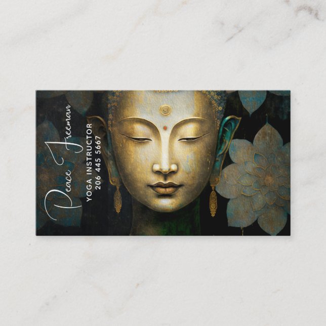 Carte De Visite Bouddha, Méditation Spirituelle (Devant)
