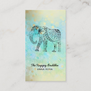 Carte De Visite *~* Bouddha Parties scintillant en or Eléphant tir