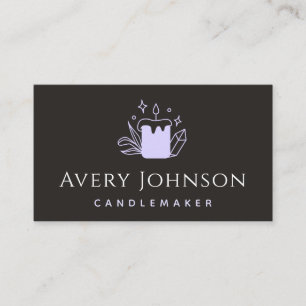 Carte De Visite Bougie artisanale et chandelier en pierre de crist