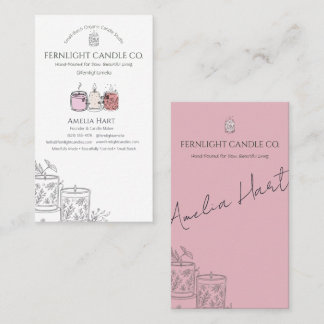 Carte De Visite Bougie de la ligne rose Make