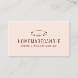 Carte De Visite Bougie Faite Maison Logo Minimal Terracotta Blush