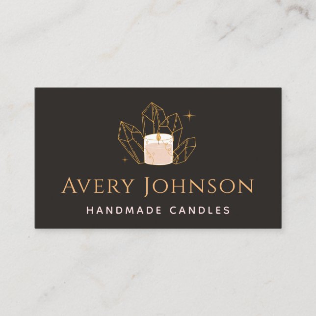 Carte De Visite Bougies artisanales Crystal Gemstone Social Media (Devant)