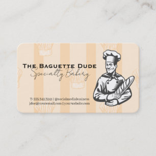 Carte De Visite Boulanger tenant une baguette