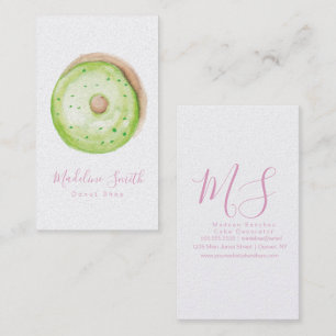 Carte De Visite Boulangerie à pâte verte Aquarelle noix de muscade
