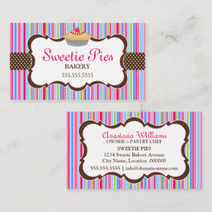 Carte De Visite Boulangerie à tarte colorée