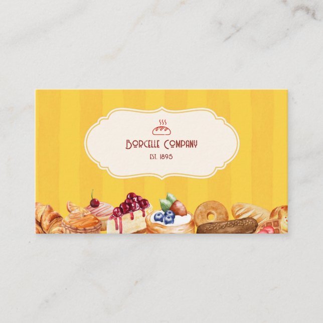 Carte De Visite Boulangerie Artistique Rustique | Vintage (Devant)