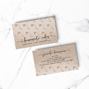 Carte De Visite Boulangerie beige Design Pâtisserie Glitz