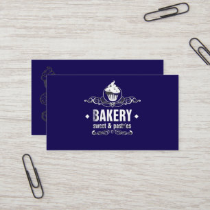 Carte De Visite Boulangerie Bleu Foncé 
