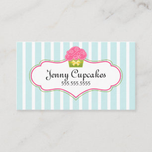 Carte De Visite Boulangerie bleue lunatique de petit gâteau