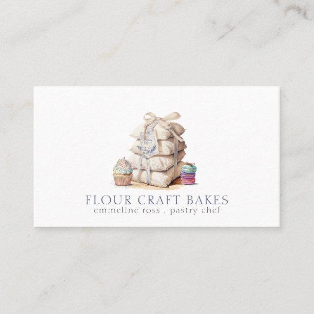 Carte De Visite Boulangerie boulangerie Pâtisserie Chef Sachets de (Devant)