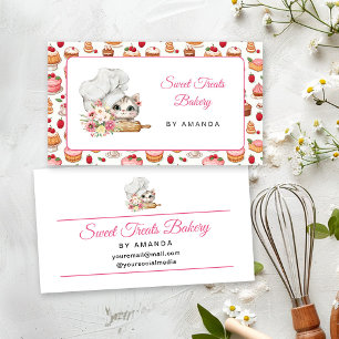 Carte De Visite Boulangerie Chef Kitten Rose