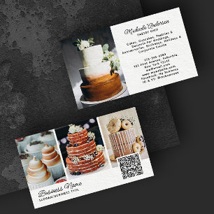 Carte De Visite Boulangerie/Chef/Restauration Code QR 4 Photo Scri