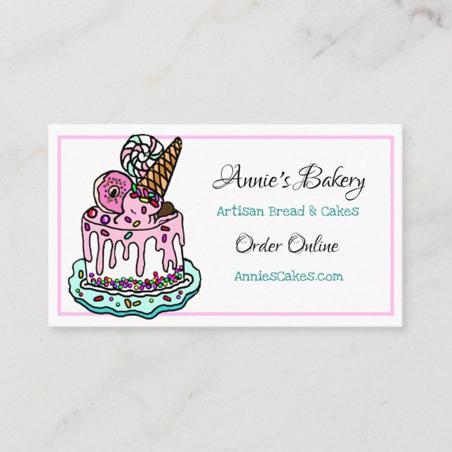Carte De Visite Boulangerie | Cuisine à la crème glacée (Devant)