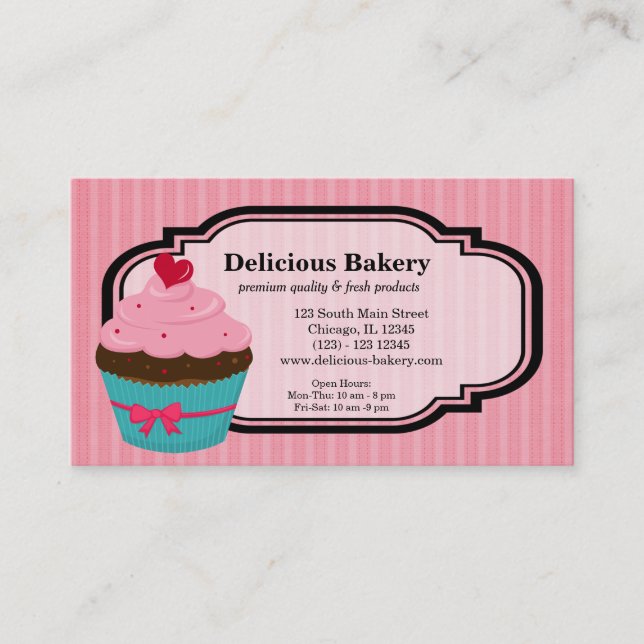 Carte De Visite Boulangerie Cupcake (Devant)
