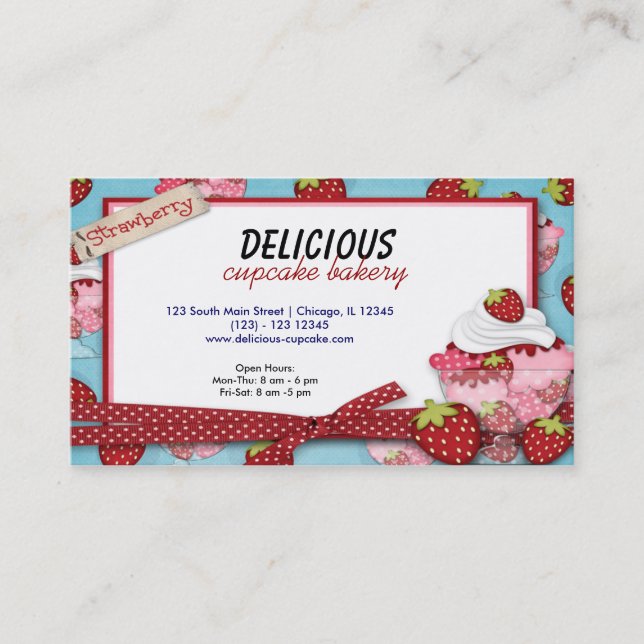 Carte De Visite Boulangerie Cupcake (Devant)