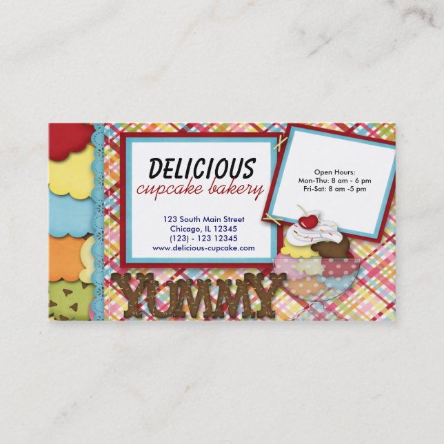 Carte De Visite Boulangerie Cupcake (Devant)