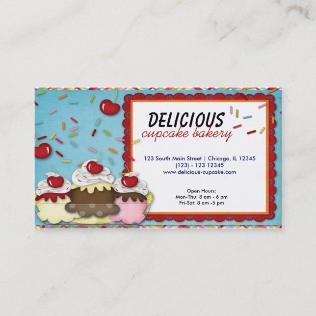 Carte De Visite Boulangerie Cupcake (Devant)
