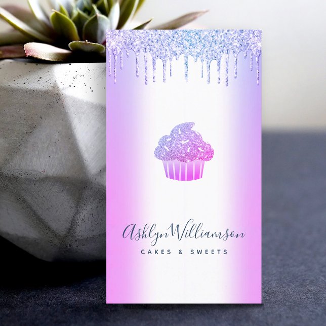 Carte De Visite Boulangerie Cupcake Pâtisserie Chef Purple Parties (Créateur téléchargé)