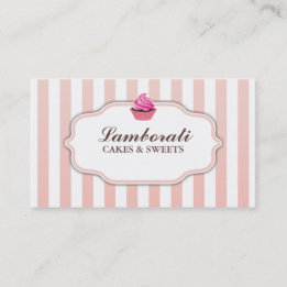 Carte De Visite Boulangerie Cupcake Rose Cute Élégante Moderne