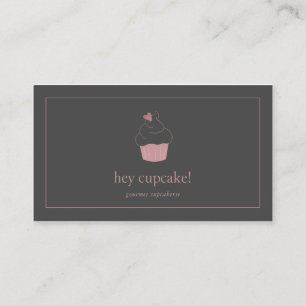 Carte De Visite Boulangerie Cupcake Rose Or moderne