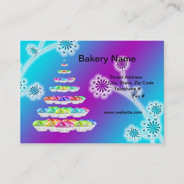 Carte De Visite Boulangerie / Cupcakes 3,5 po x 2 po (Chubby) (Devant)