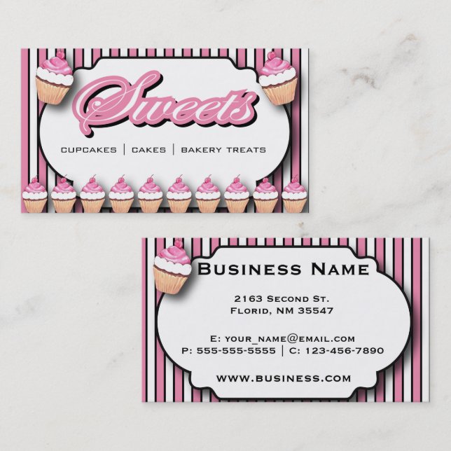 Carte De Visite Boulangerie Cupcakes et plus (Devant / Derrière)