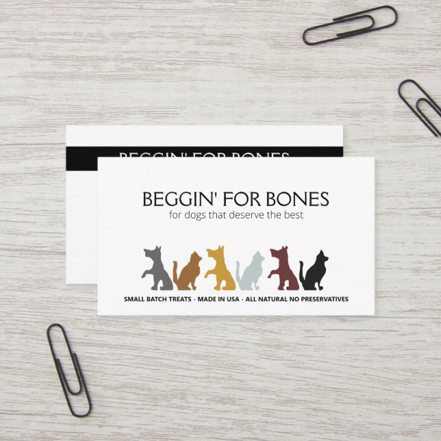 Carte De Visite Boulangerie Customisée pour le gourmet Dog (Devant/Arrière en situation)