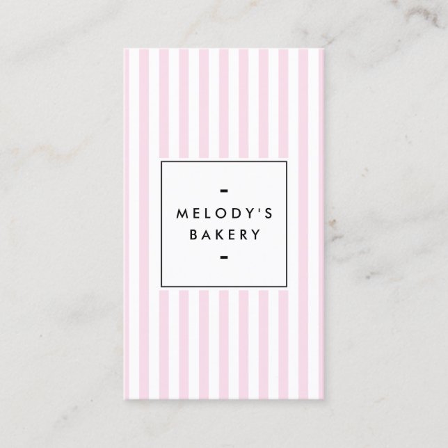 Carte De Visite Boulangerie de bonbons rose rétro Médias sociaux (Devant)