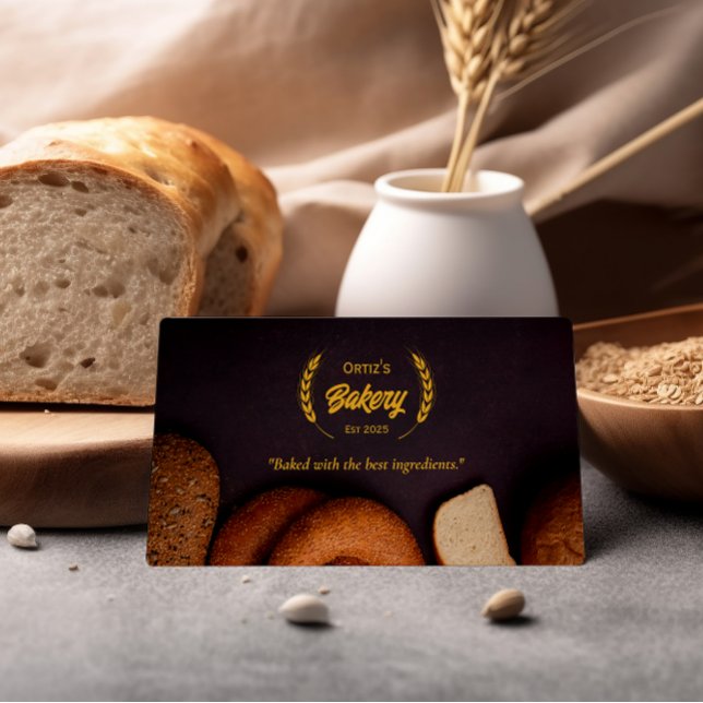 Carte De Visite Boulangerie de boulangerie | Elégant blé d'or (Créateur téléchargé)