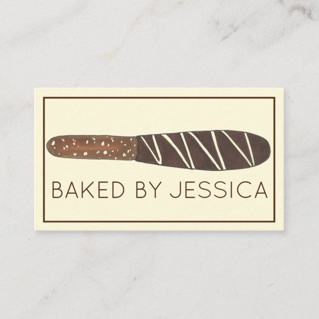 Carte De Visite Boulangerie de chocolat Pretzel Rod au chocolat (Devant)