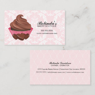 Carte De Visite Boulangerie de Cupcake au Chocolat Élégant