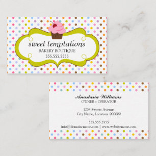 Carte De Visite Boulangerie de Cupcake Cerise Fantaisiste